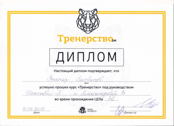 Тренерство Диплом Литвинов